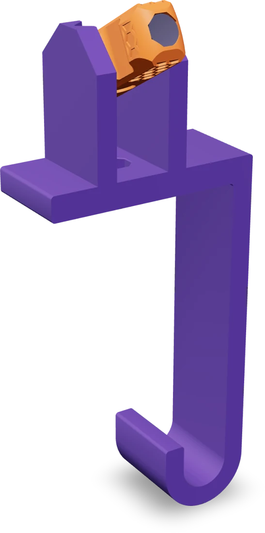 Bag hook, rendered from the print file
