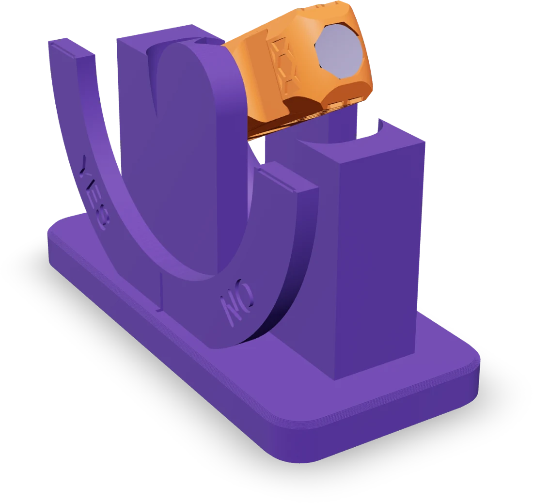 Yes / No wheel, rendered from the print file