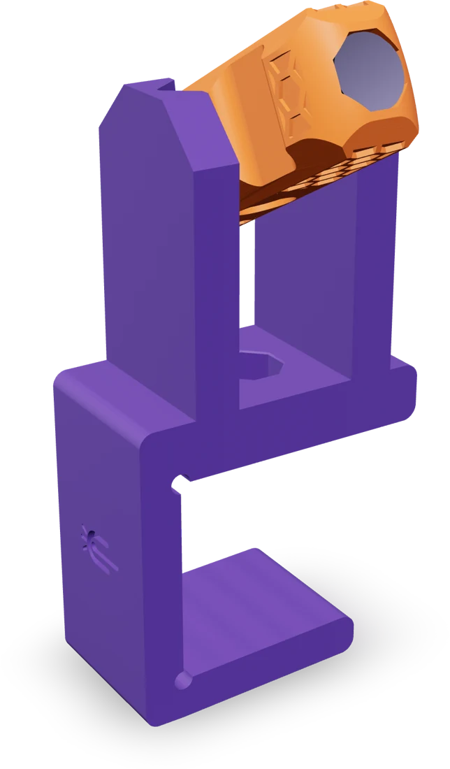 Desk edge clip, rendered from the print file