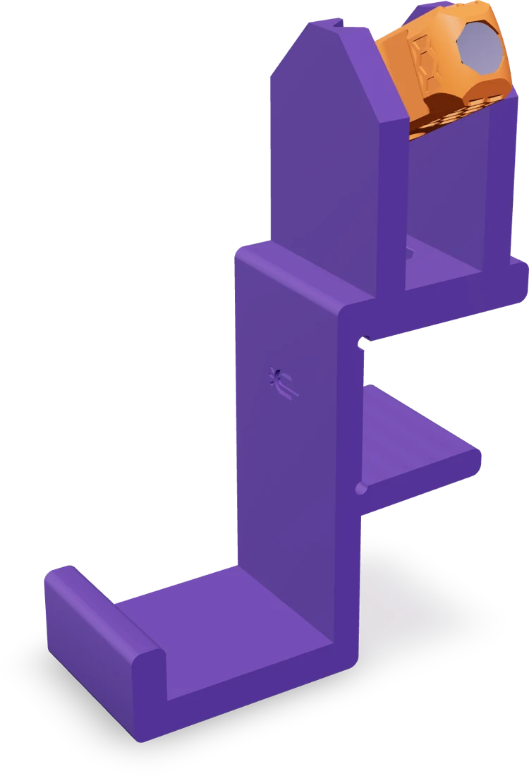 Headphone hanger, rendered from the print file