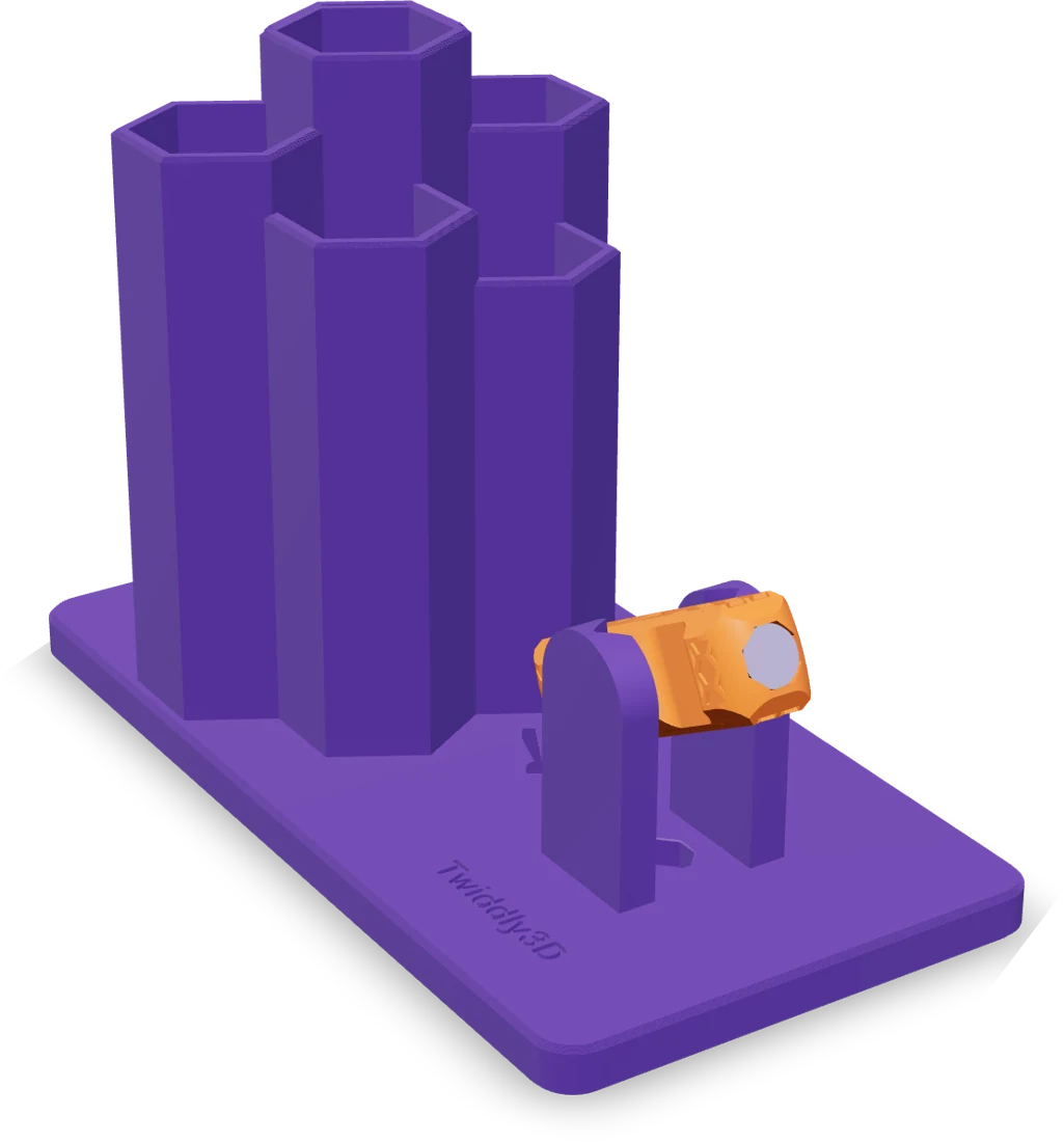 Honeycomb pen cup, rendered from the print file