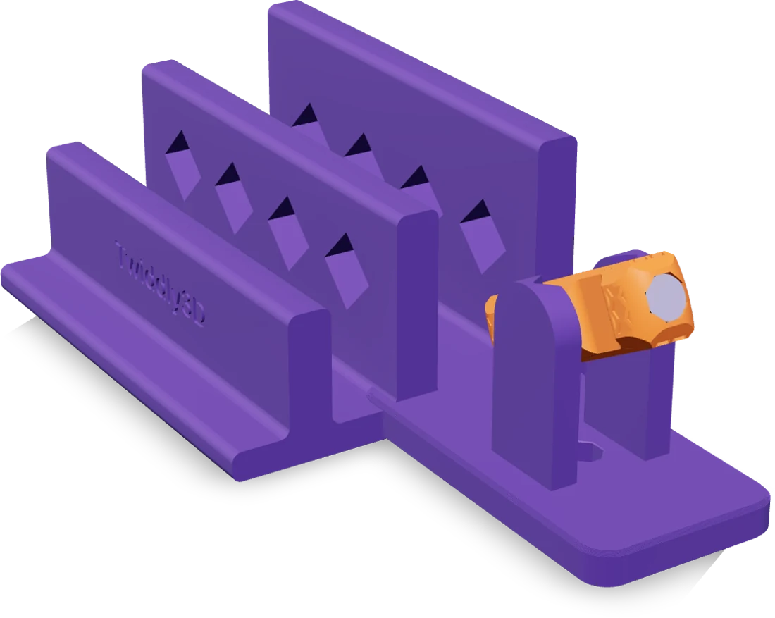 Vertical laptop stand, rendered from the print file