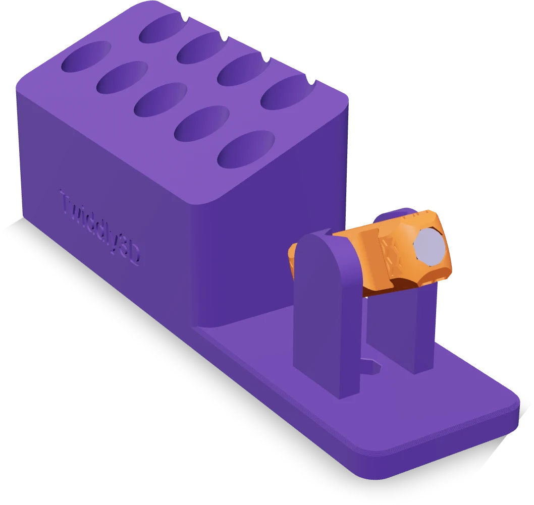 Slanted pen block, rendered from the print file