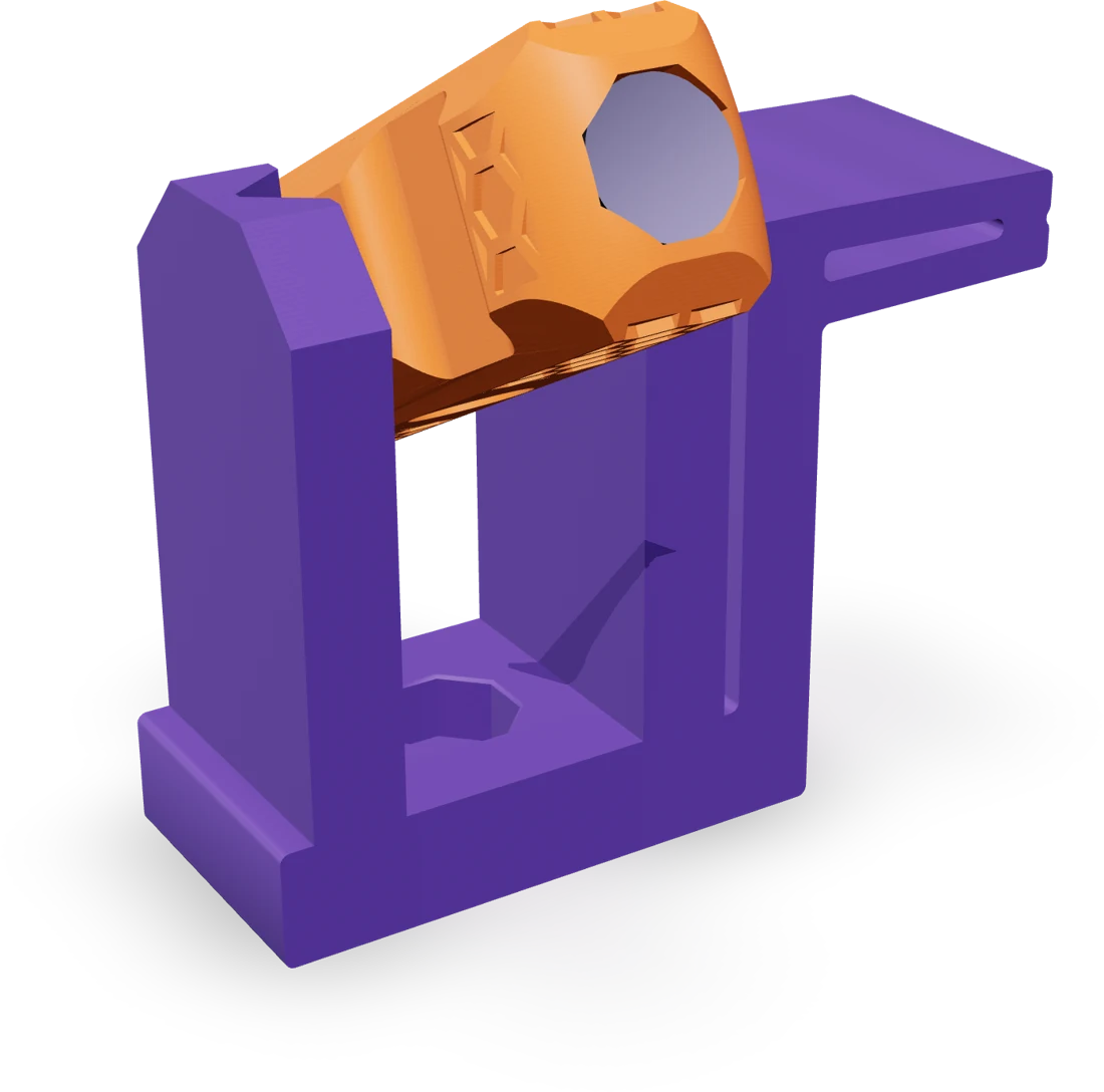 Car vent clip, rendered from the print file